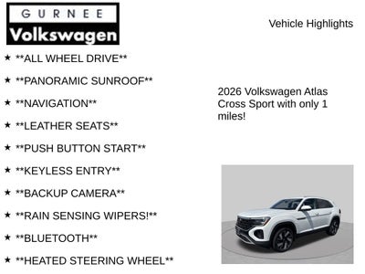 2026 Volkswagen Atlas Cross Sport 2.0T SEL