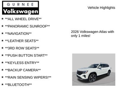 2026 Volkswagen Atlas 2.0T SEL
