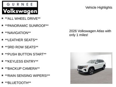 2026 Volkswagen Atlas 2.0T SEL