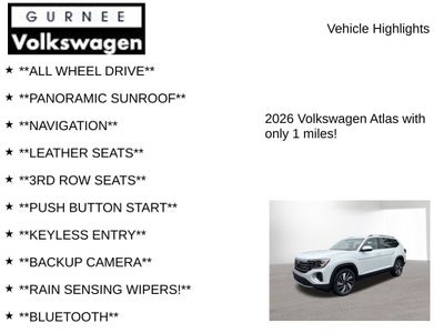 2026 Volkswagen Atlas 2.0T SEL