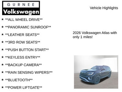 2026 Volkswagen Atlas 2.0T Peak Edition