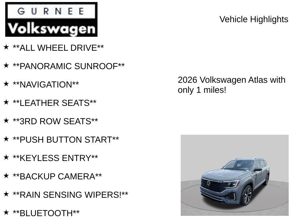 2026 Volkswagen Atlas 2.0T SEL Premium R-Line