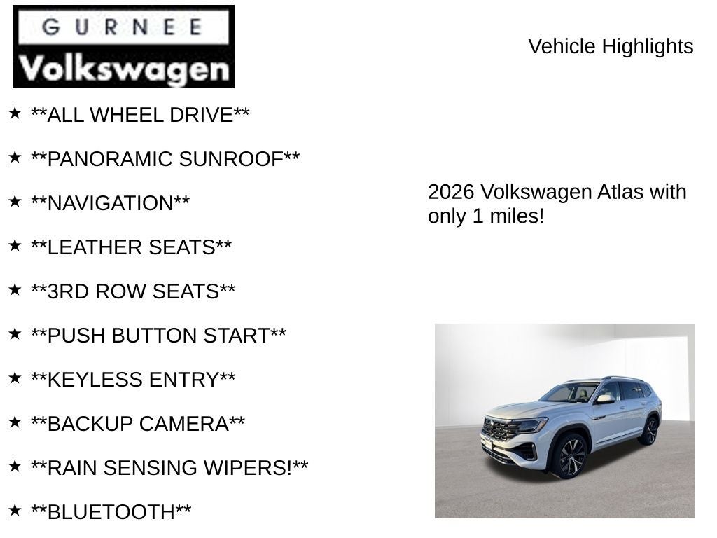 2026 Volkswagen Atlas 2.0T SEL Premium R-Line