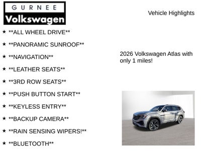 2026 Volkswagen Atlas 2.0T SEL Premium R-Line