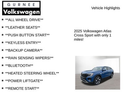 2025 Volkswagen Atlas Cross Sport 2.0T SE w/ Technology