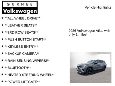 2026 Volkswagen Atlas 2.0T SE W/TECHNOLOGY