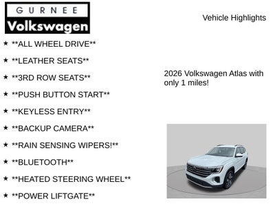 2026 Volkswagen Atlas 2.0T SE W/TECHNOLOGY
