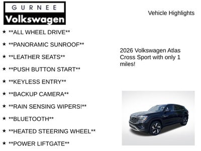 2026 Volkswagen Atlas Cross Sport 2.0T SE W/TECHNOLOGY