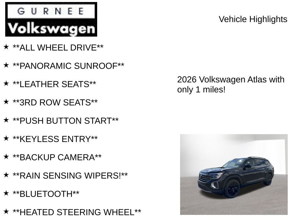 2026 Volkswagen Atlas 2.0T SE w/ Technology