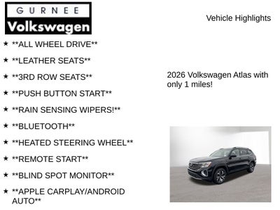2026 Volkswagen Atlas 2.0T SE