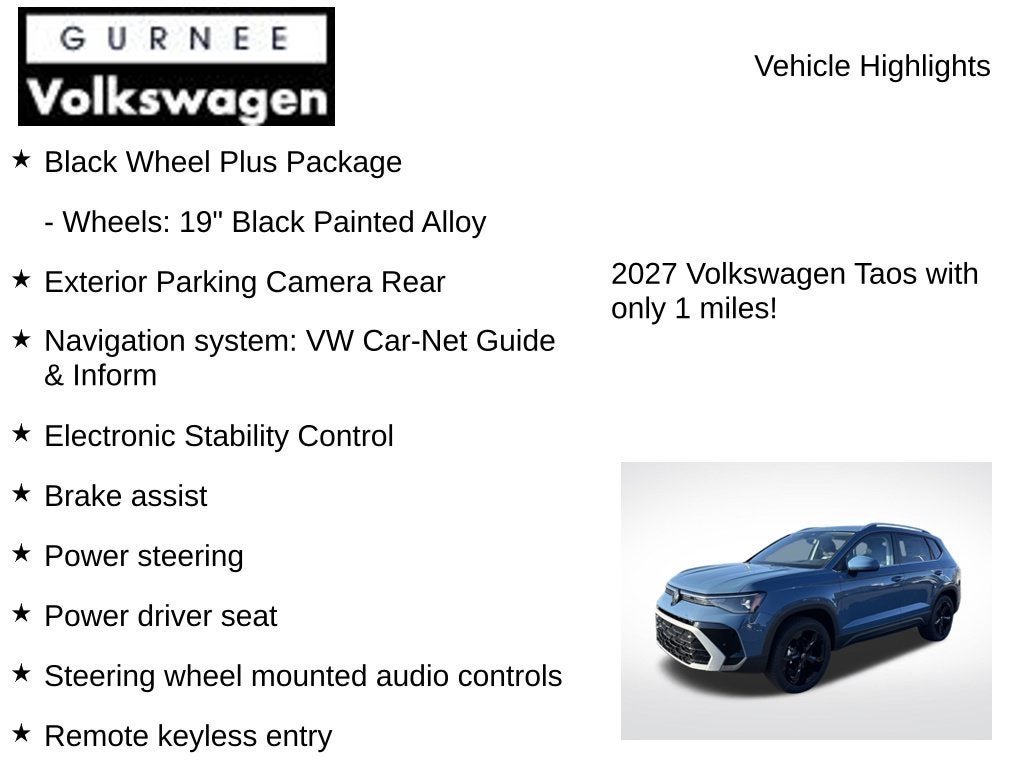 2027 Volkswagen Taos 1.5T SEL