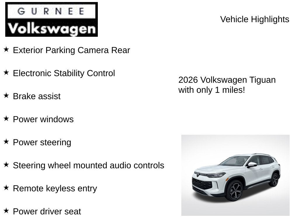 2026 Volkswagen Tiguan 2.0T SE