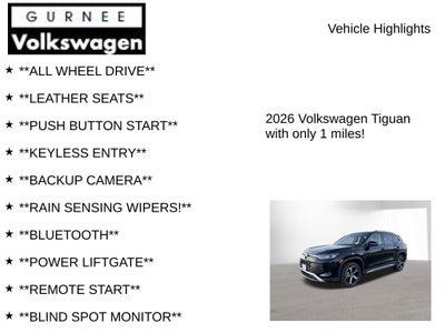 2026 Volkswagen Tiguan 2.0T SE
