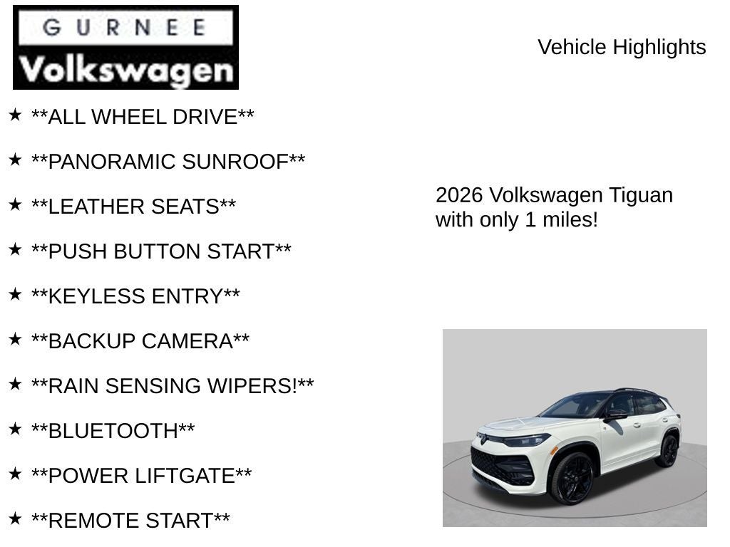 2026 Volkswagen Tiguan 2.0T SE R-Line Black