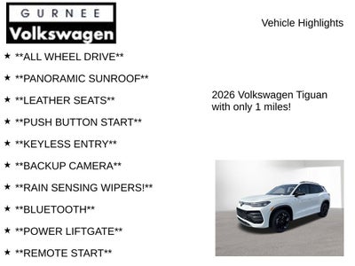 2026 Volkswagen Tiguan 2.0T SE R-Line Black