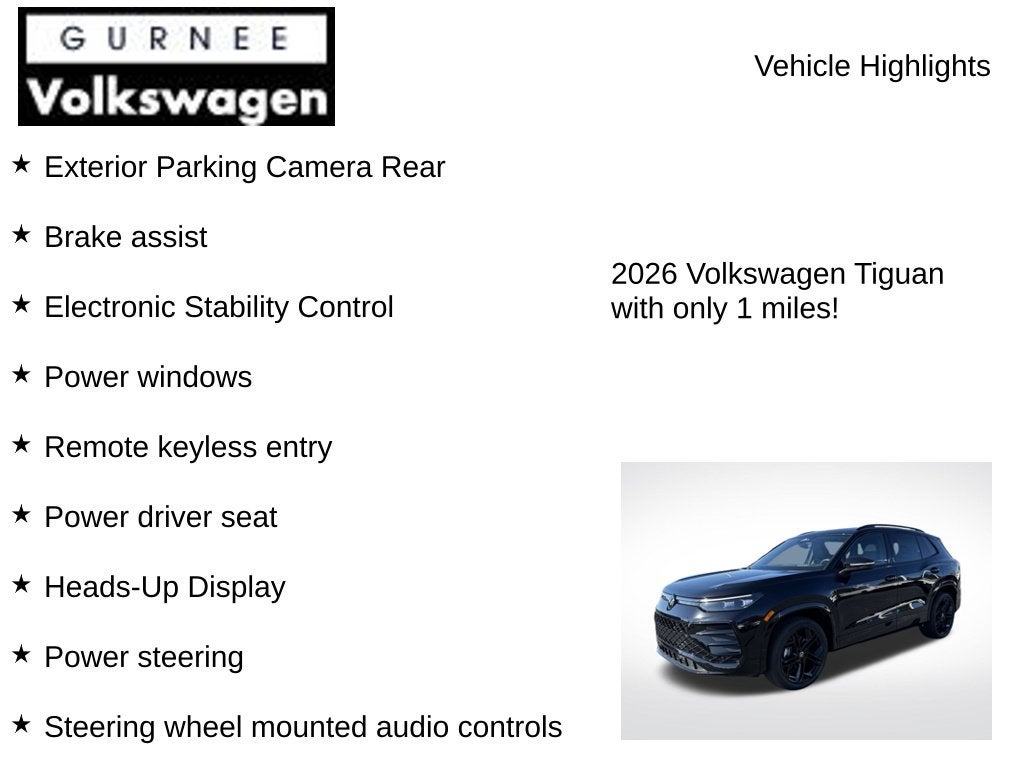 2026 Volkswagen Tiguan SE R-Line Black