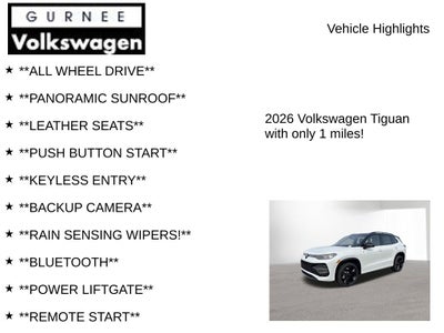 2026 Volkswagen Tiguan 2.0T SE R-Line Black