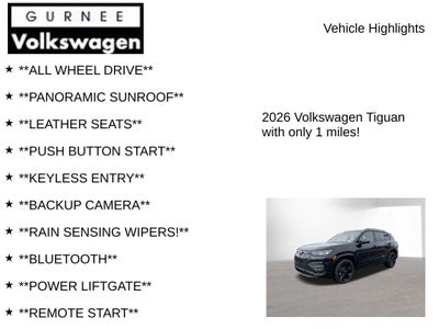 2026 Volkswagen Tiguan 2.0T SE R-Line Black