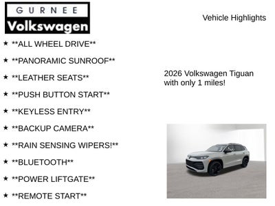 2026 Volkswagen Tiguan 2.0T SE R-Line Black