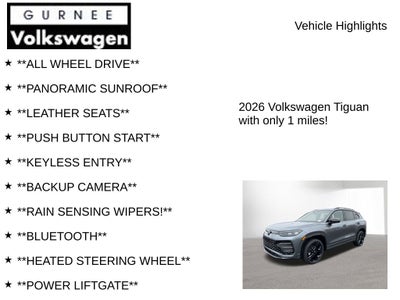 2026 Volkswagen Tiguan 2.0T SE R-Line Black