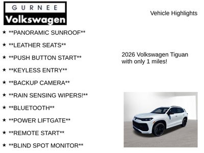 2026 Volkswagen Tiguan 2.0T SE R-Line Black