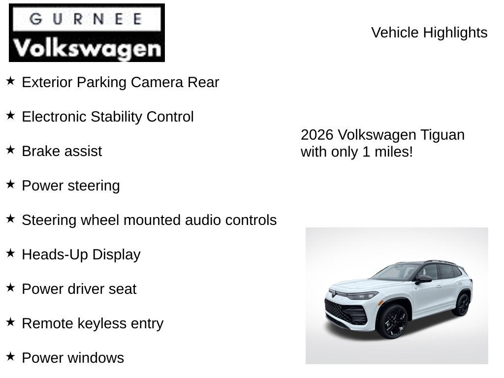 2026 Volkswagen Tiguan 2.0T SE R-Line Black