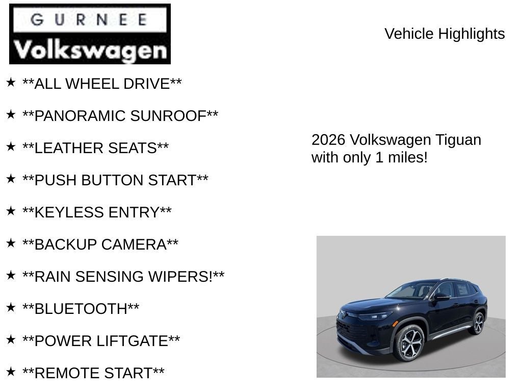 2026 Volkswagen Tiguan 2.0T SE