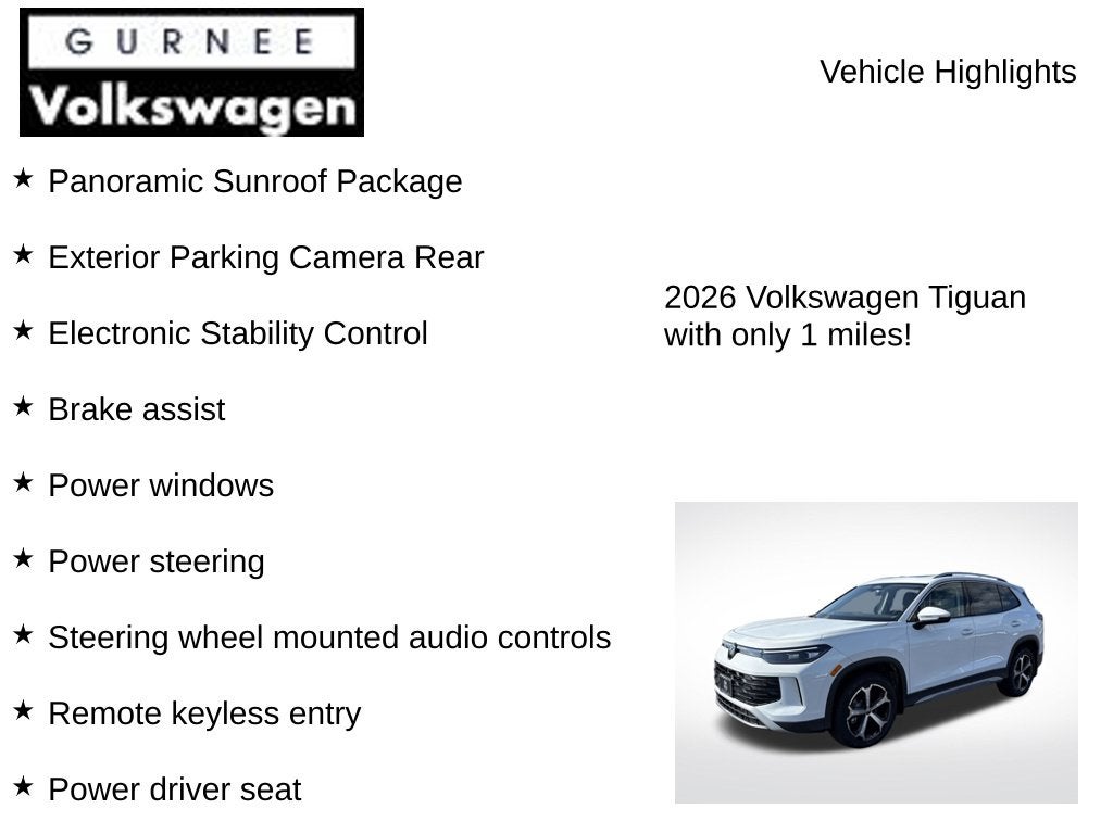 2026 Volkswagen Tiguan 2.0T SE