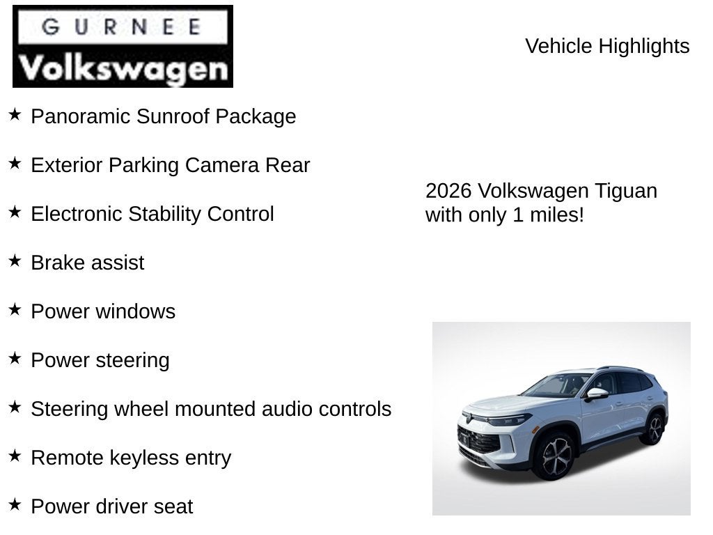 2026 Volkswagen Tiguan 2.0T SE