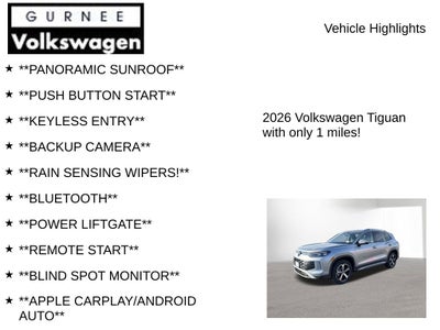 2026 Volkswagen Tiguan 2.0T SE