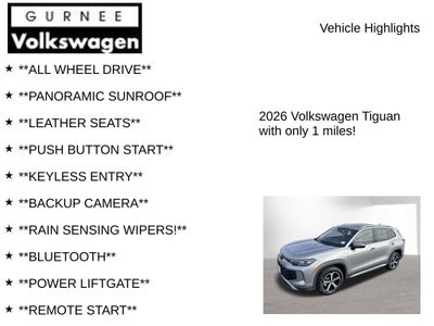 2026 Volkswagen Tiguan 2.0T SE
