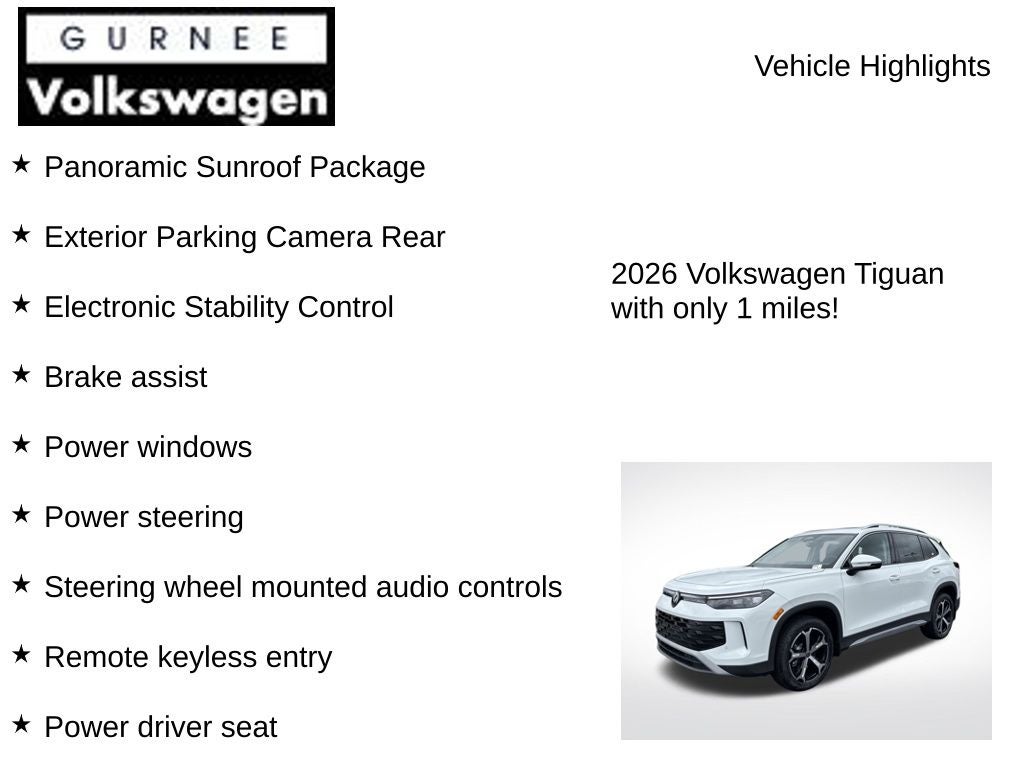 2026 Volkswagen Tiguan 2.0T SE