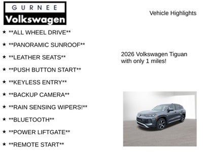 2026 Volkswagen Tiguan 2.0T SE