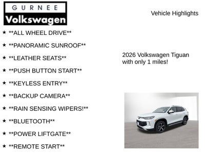 2026 Volkswagen Tiguan 2.0T SE