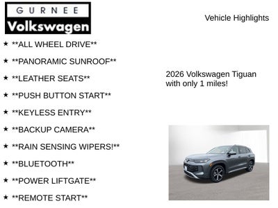 2026 Volkswagen Tiguan 2.0T SE