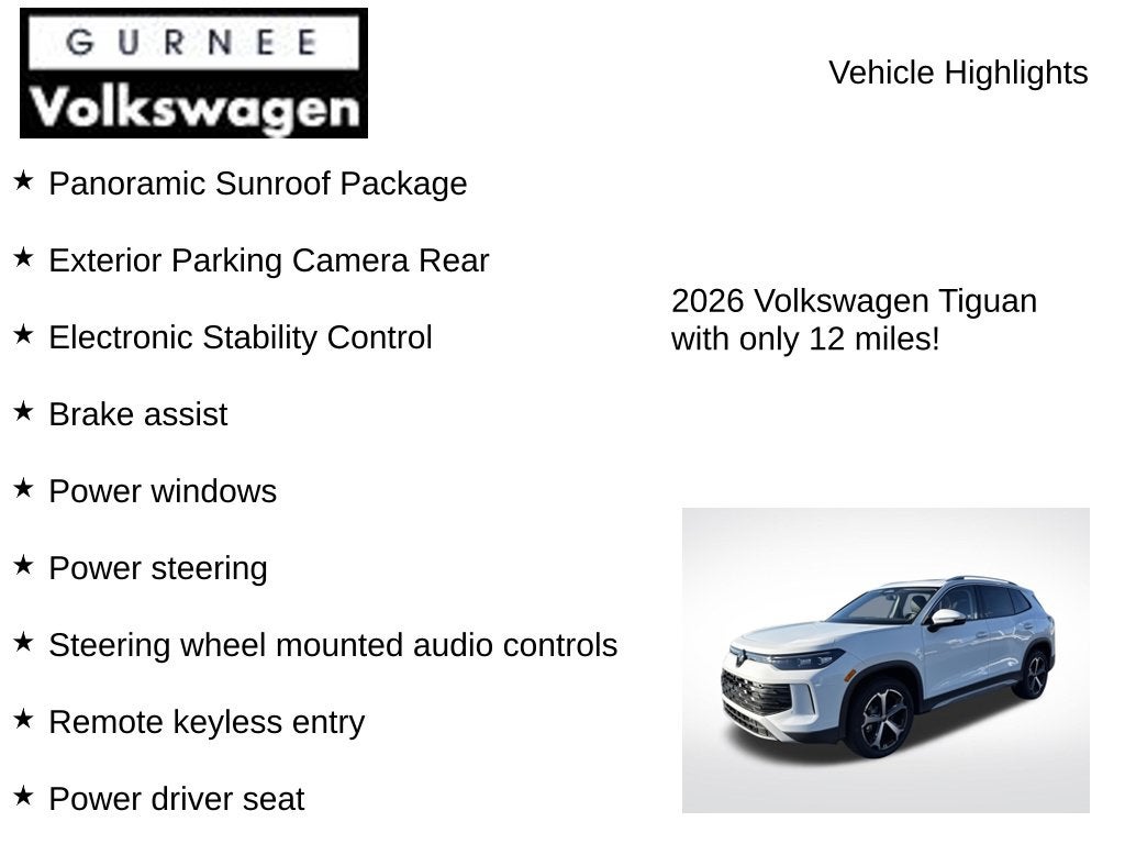 2026 Volkswagen Tiguan 2.0T SE