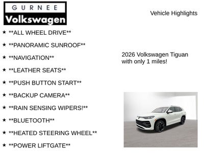2026 Volkswagen Tiguan 2.0T SEL R-Line Turbo