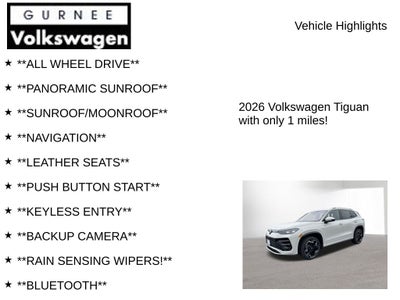 2026 Volkswagen Tiguan 2.0T SEL R-Line Turbo