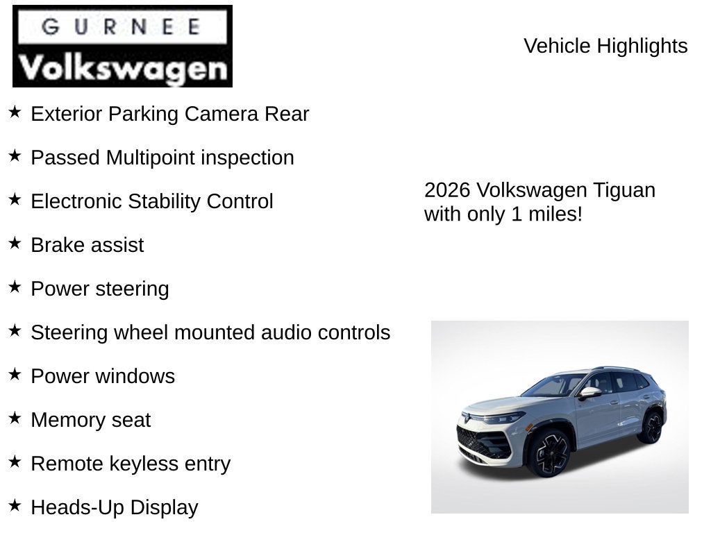 2026 Volkswagen Tiguan SEL R-Line Turbo