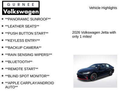 2026 Volkswagen Jetta GLI 2.0T Autobahn