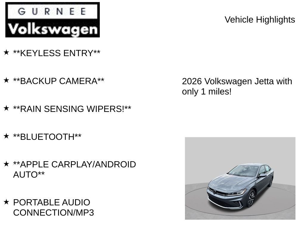 2026 Volkswagen Jetta 1.5T S