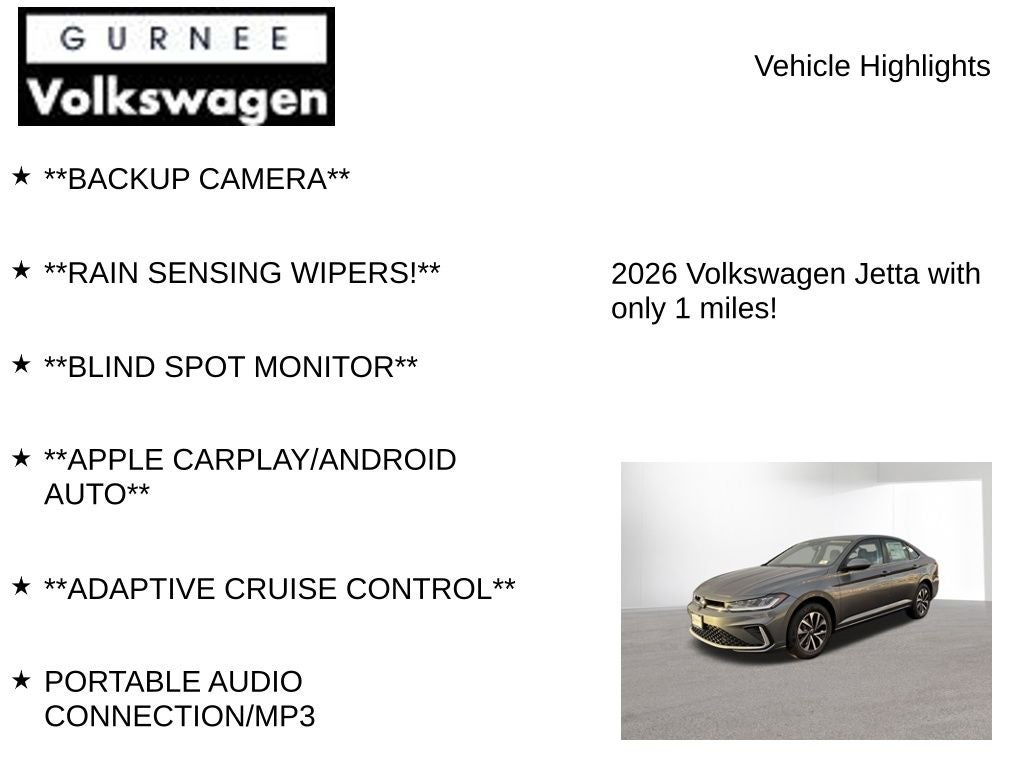 2026 Volkswagen Jetta 1.5T S