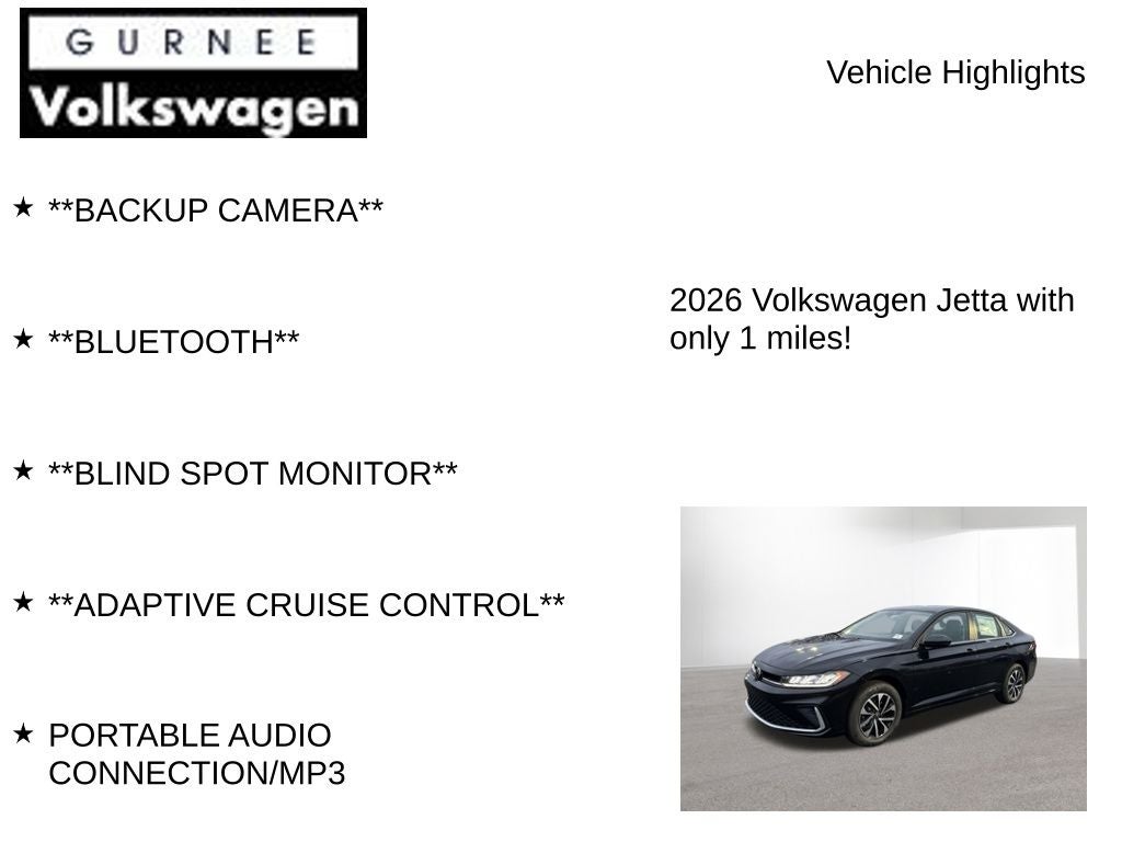 2026 Volkswagen Jetta 1.5T S