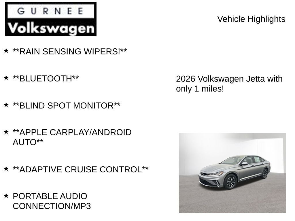 2026 Volkswagen Jetta 1.5T S