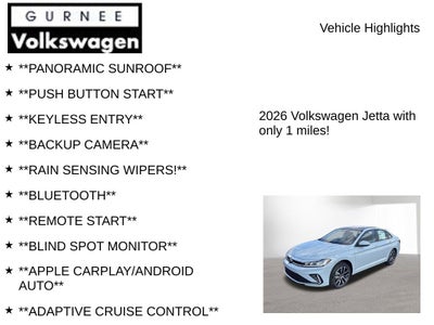 2026 Volkswagen Jetta 1.5T SE