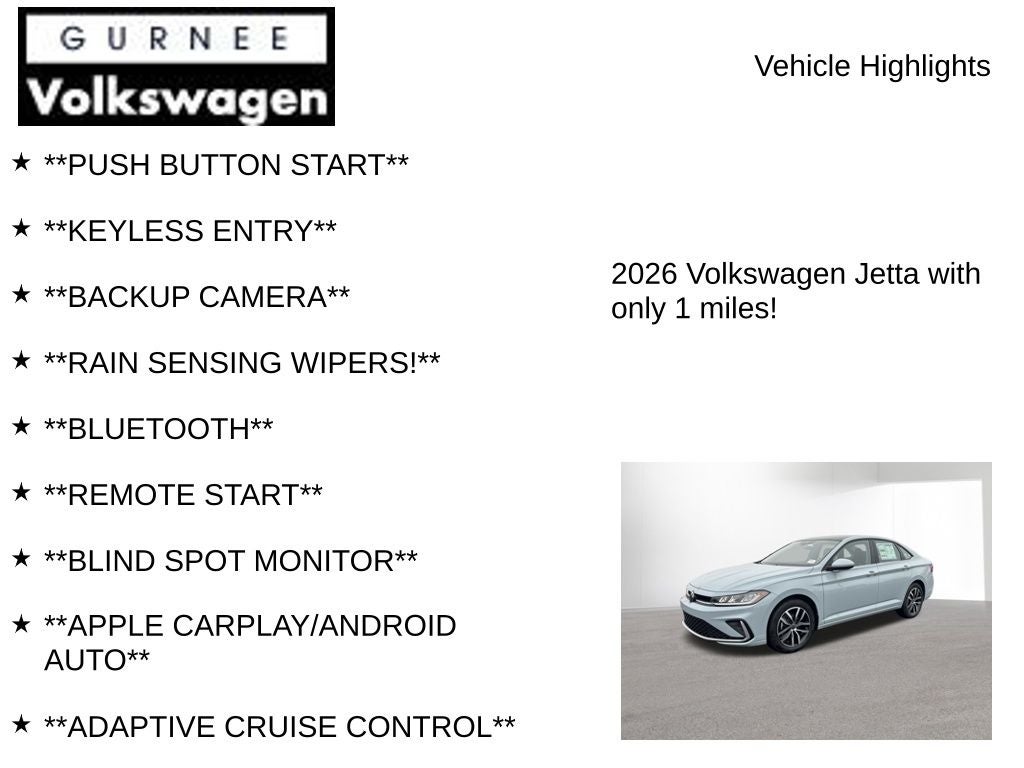 2026 Volkswagen Jetta 1.5T SE