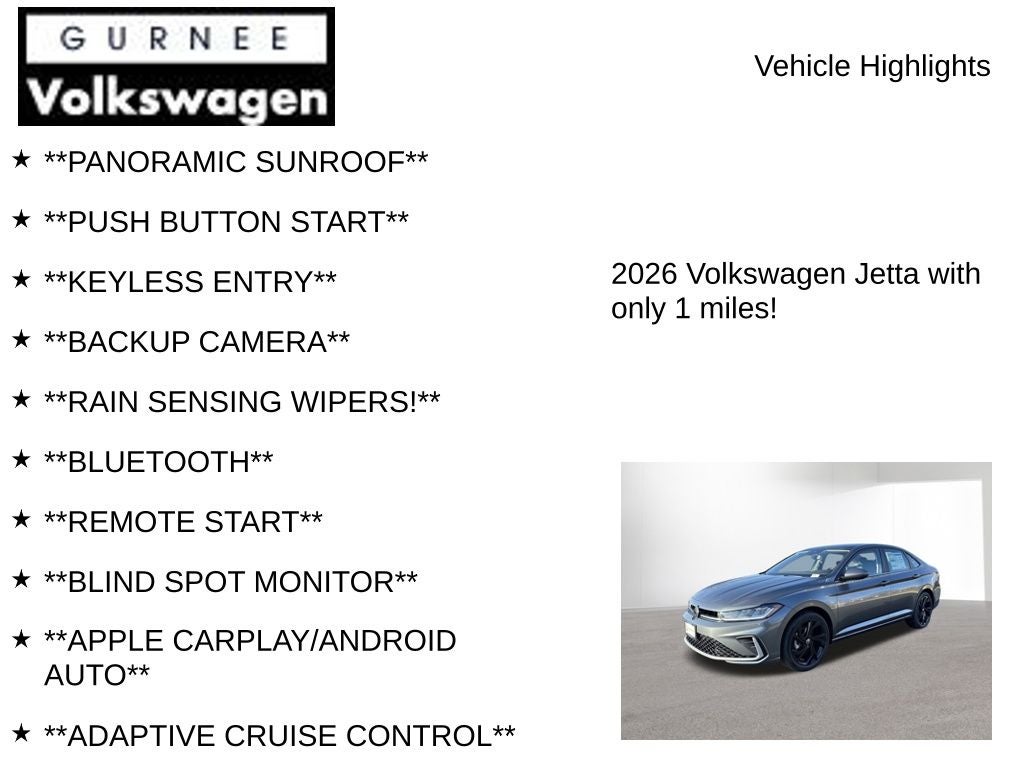 2026 Volkswagen Jetta 1.5T SE