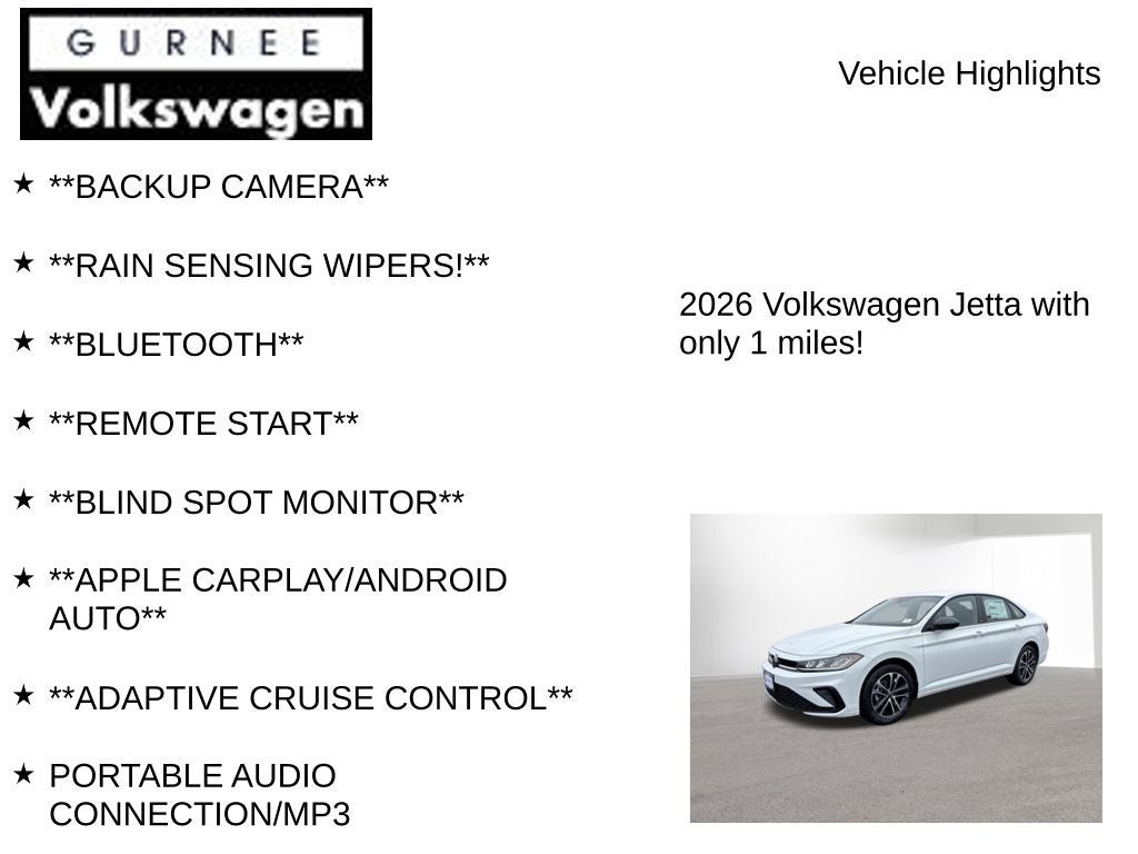 2026 Volkswagen Jetta 1.5T Sport