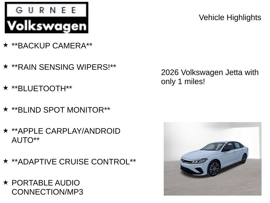 2026 Volkswagen Jetta 1.5T Sport