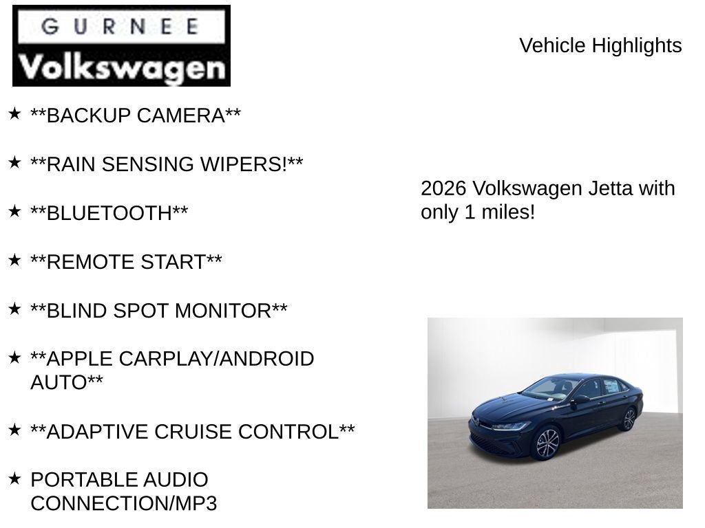 2026 Volkswagen Jetta 1.5T Sport